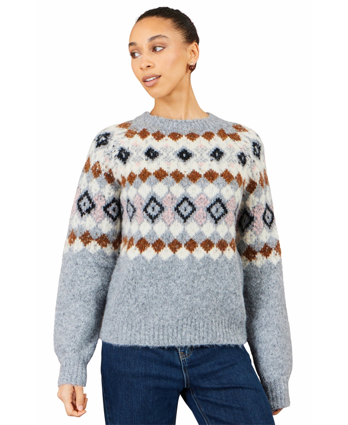 Yumi Women's Fair-Isle Relaxed Sweater