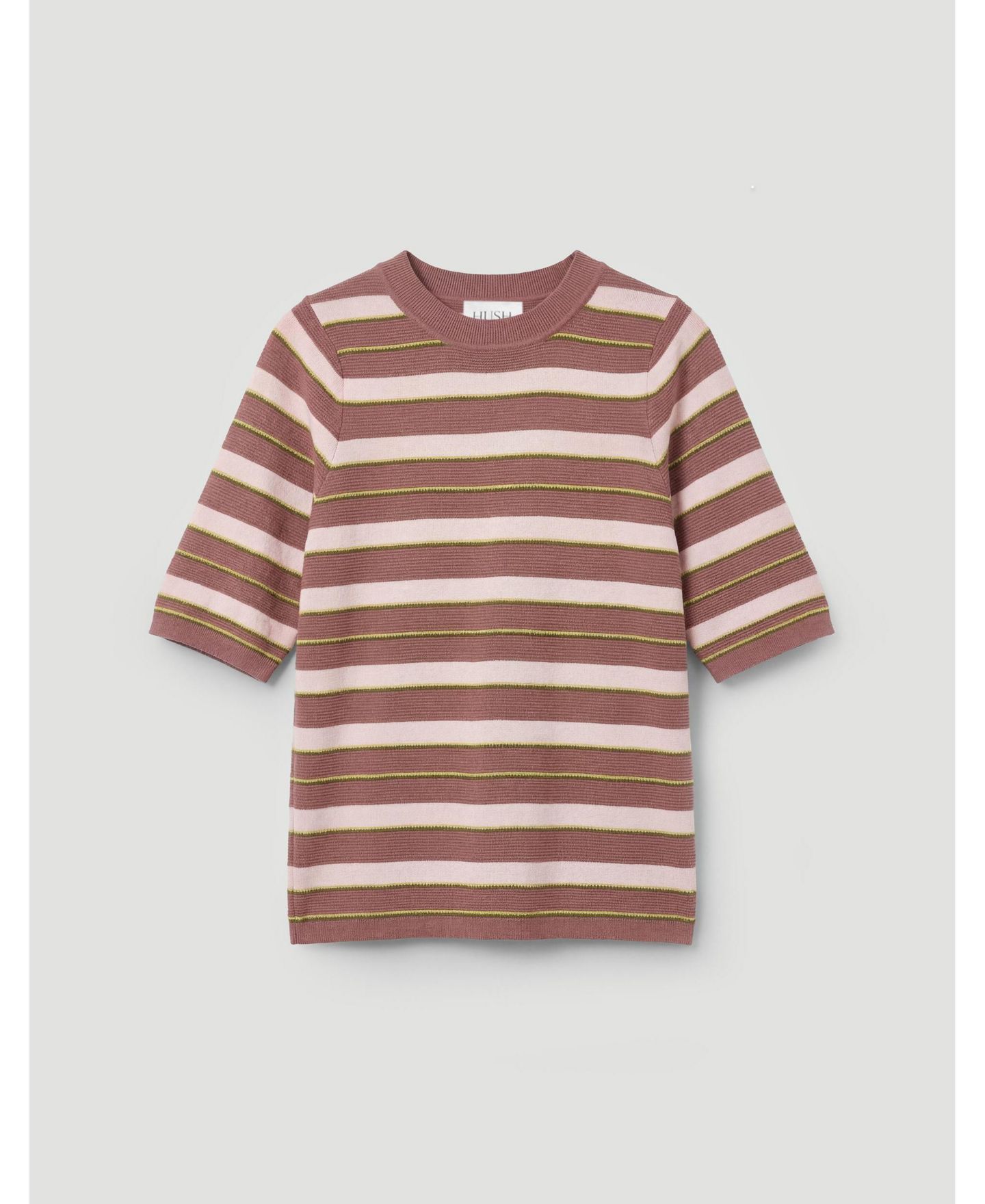 Женская футболка Hush Gathered Shoulder Stripe, цвет: Глиняный коричневый — фото 5