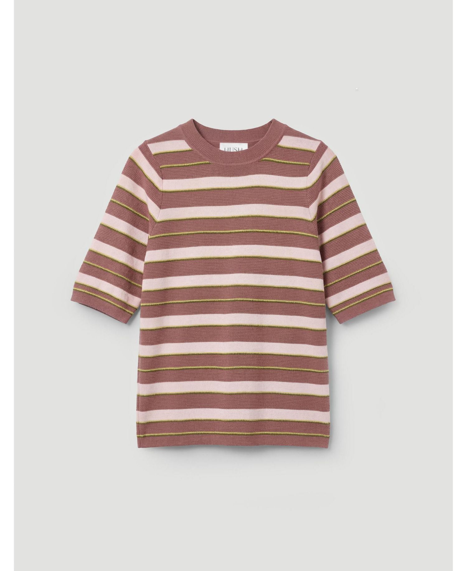 Women's Gathered Shoulder Stripe T-Shirt