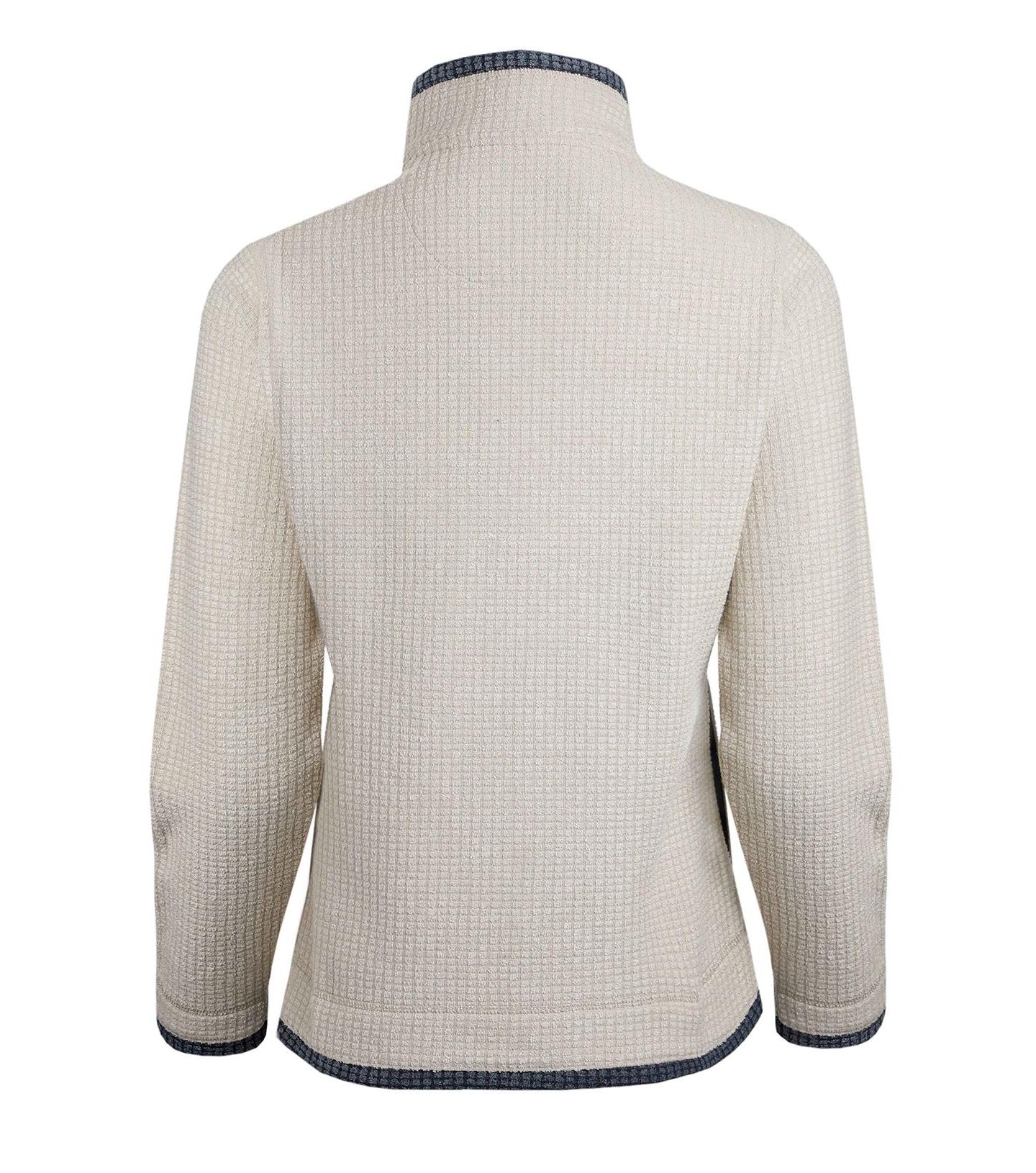 Женский свитшот Weird Fish Ariana Full Zip Grid Fleece Mock-Neck, цвет: Экрю — фото 5