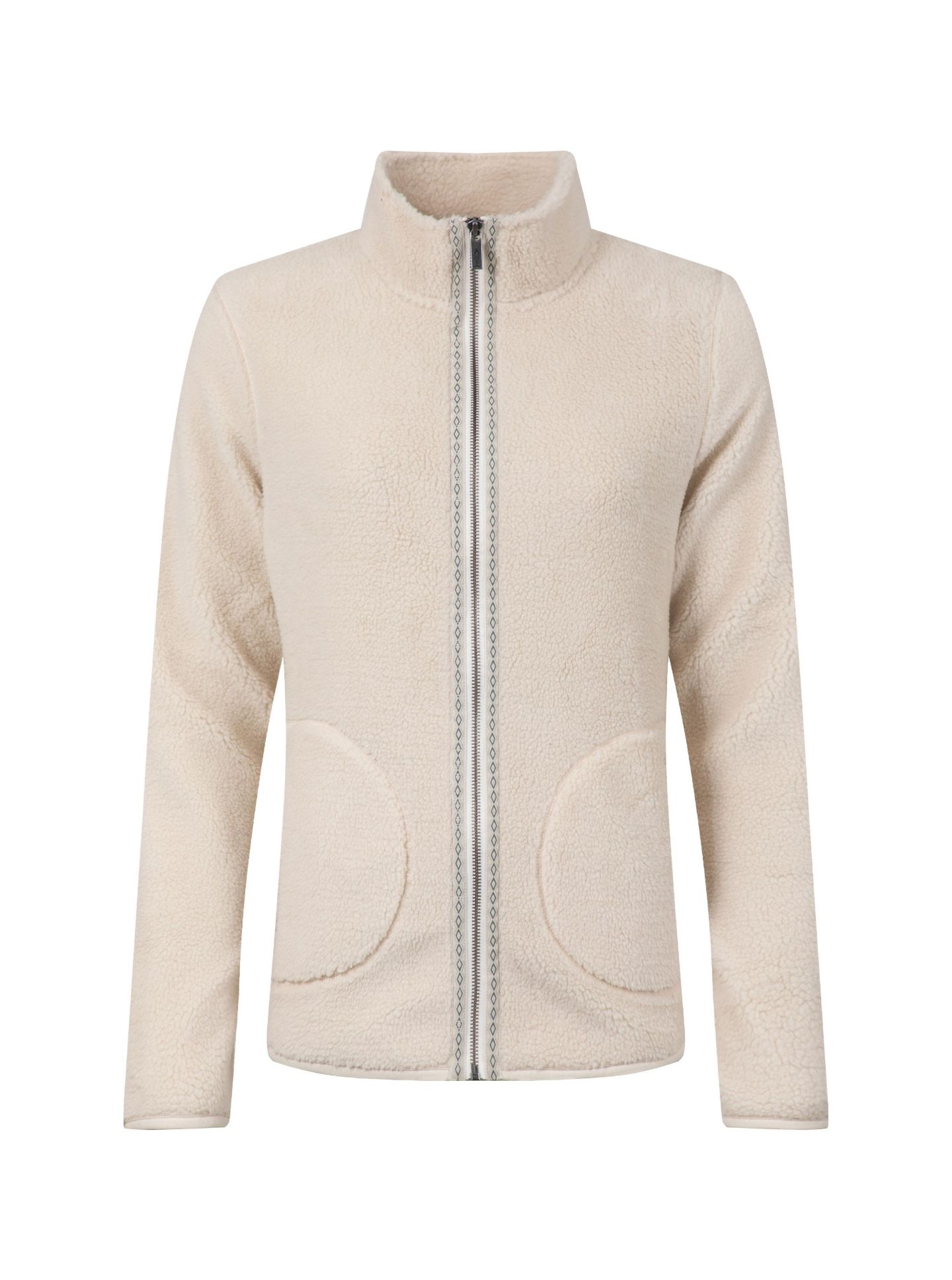 Женский свитшот Weird Fish Lucille Lightweight Full Zip Borg Fleece, цвет: Экрю — фото 5