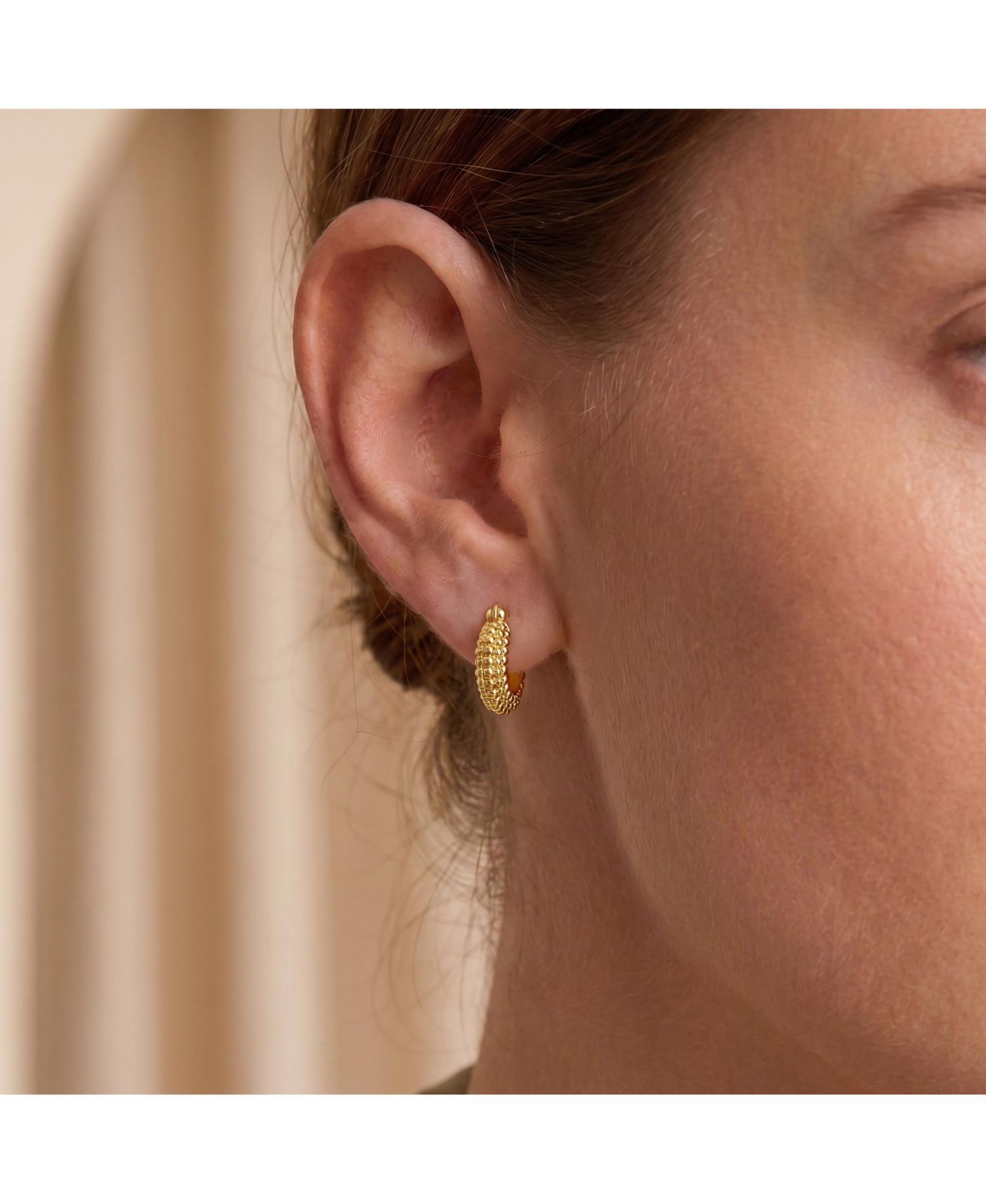 Dainty 14K Gold Plated Extra Mini Bead Hoop Earrings