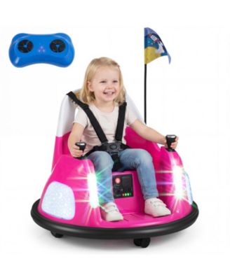 12V Kids Ride On Bumper Car with Dual Joystick Control and Remote Control, Ages 18 Months+