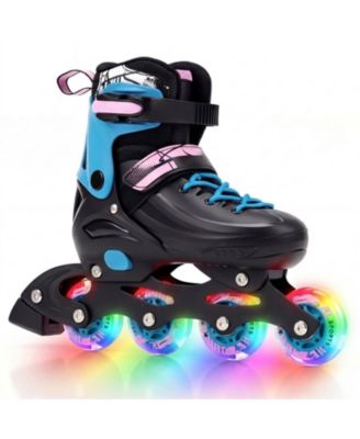 Kids Adjustable Inline Skates with Aluminum Frame and Light-Up Wheels Ages 5-7