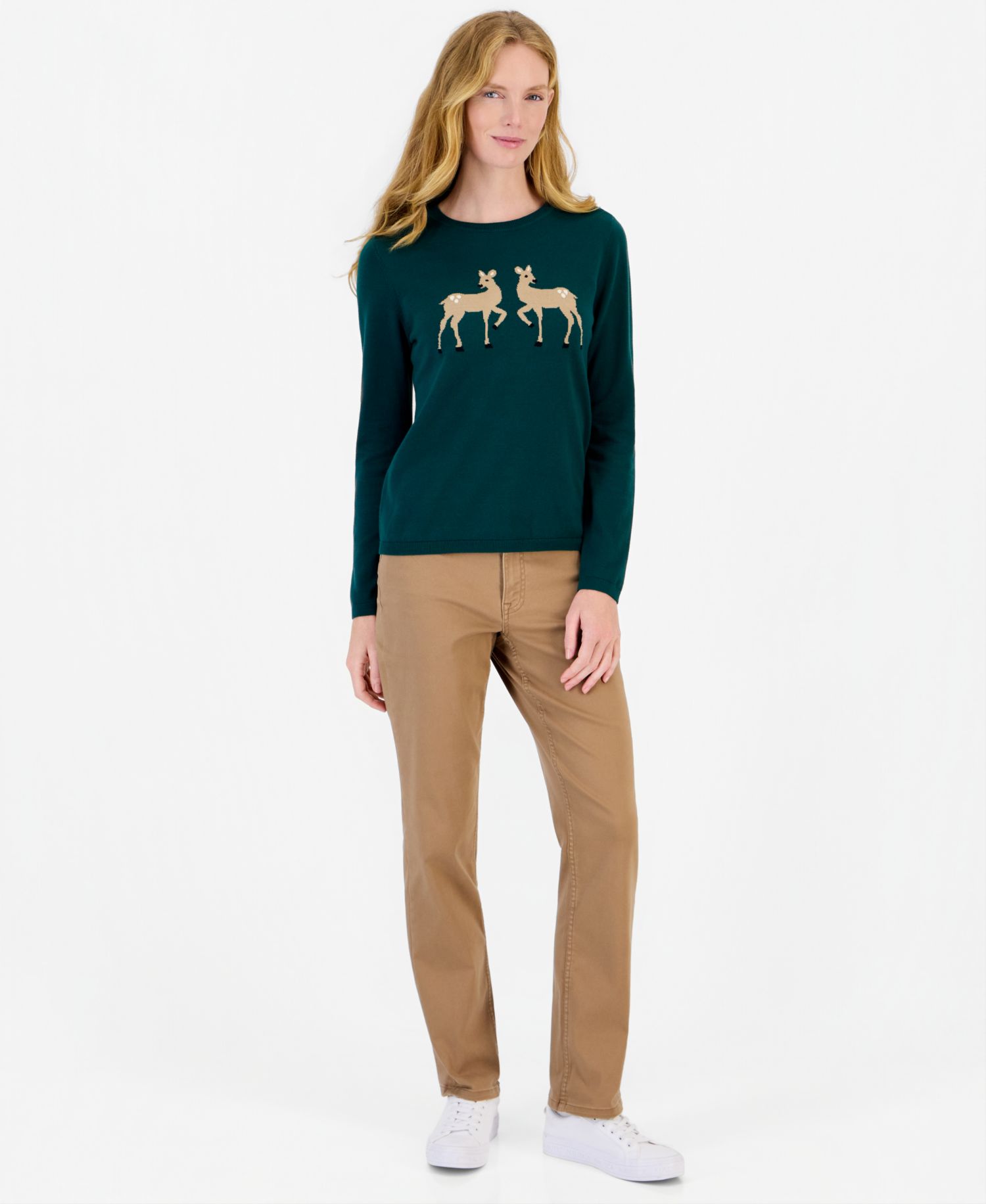 Women's Holiday Reindeer Long-Sleeve Sweater