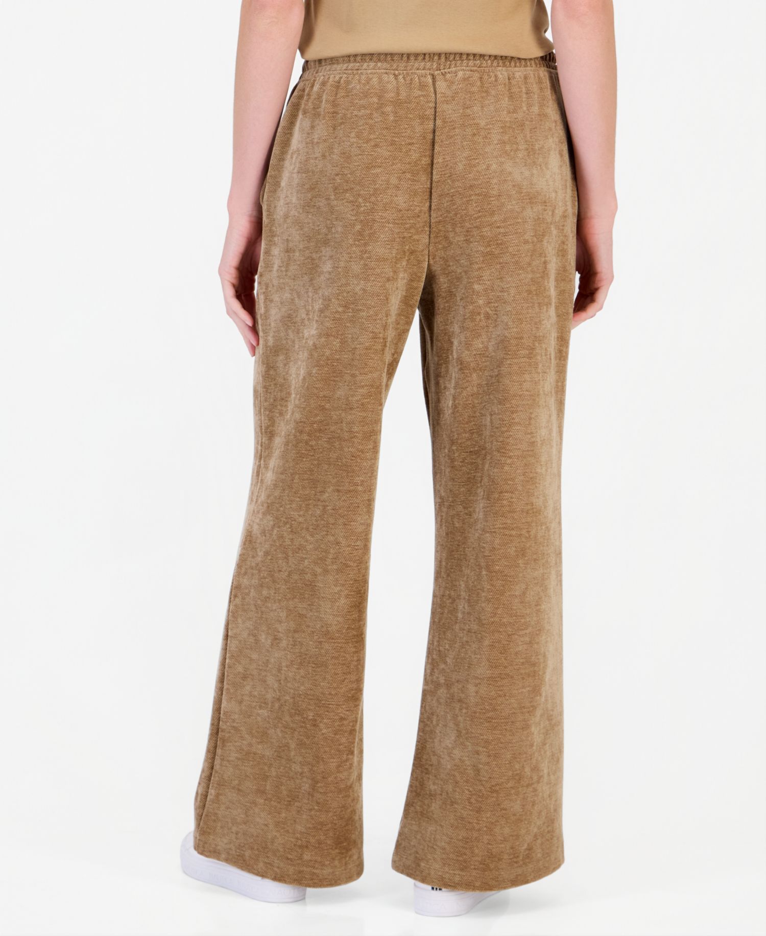 Women's Twill Double Rib High-Rise Wide-Leg Drawstring Pants