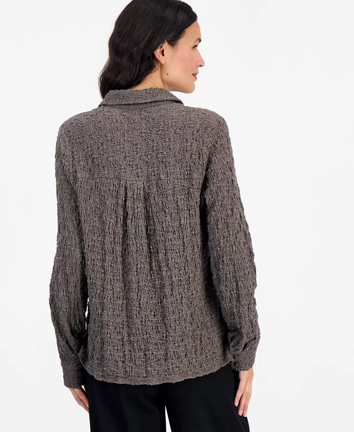 Women's Long-Sleeve Classic Collar Slim Blouse - thumbnail 7
