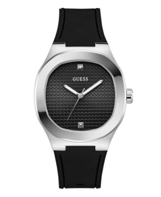 Men's Quartz Black Silicone Watch 42mm