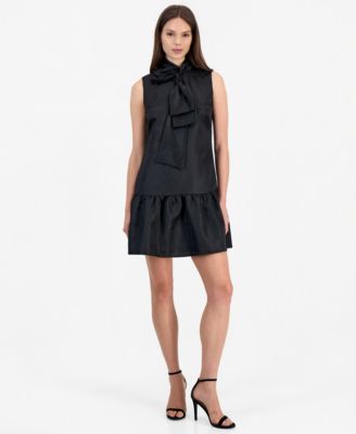 Women's Bow Neck Tiered Mini Dress
