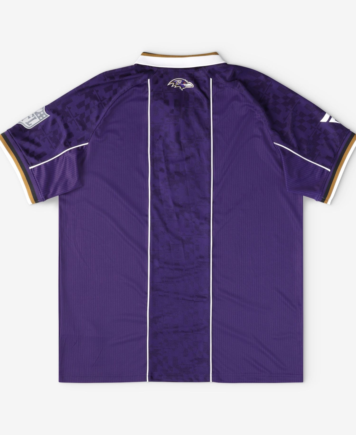 Men's Purple Baltimore Ravens Football x Football Collared Fan Jersey
