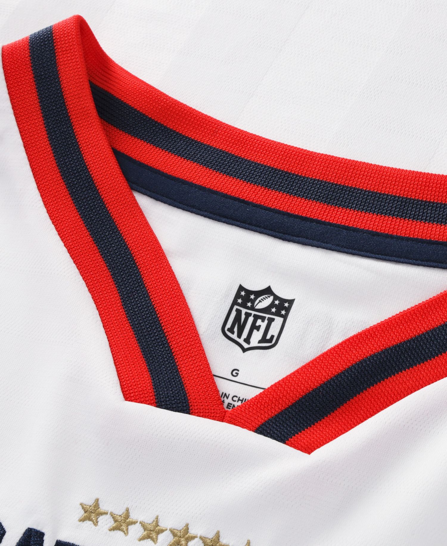 Big Boys and Girls White New England Patriots Football x Football V-Neck Fan Jersey