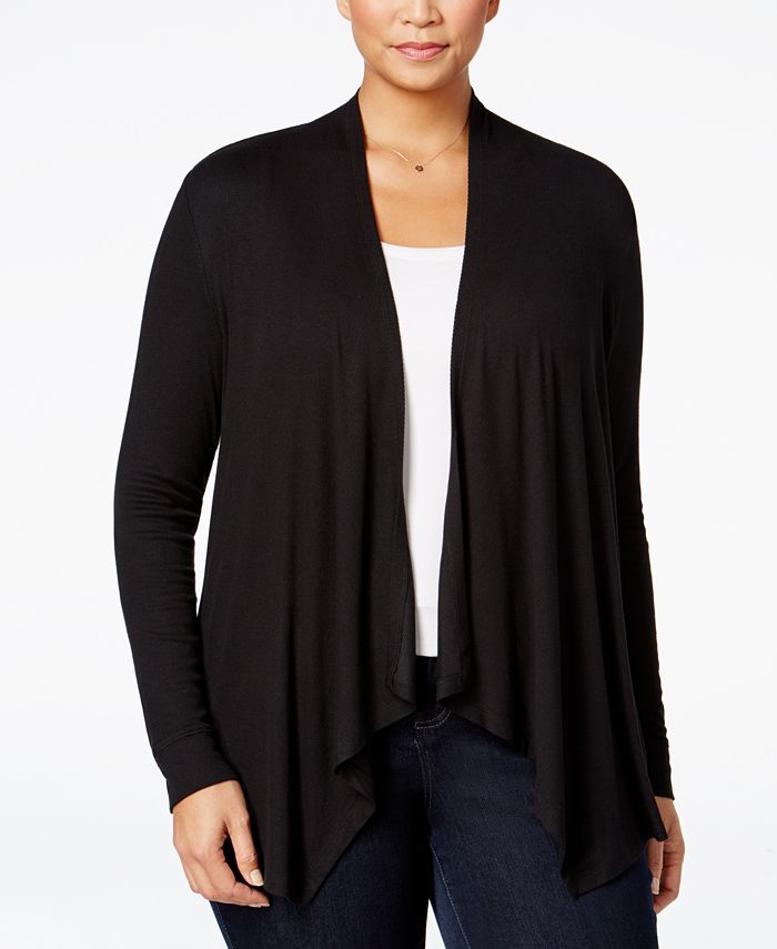 INC International Concepts Plus Size Draped Cardigan, Created for Macy's &  Reviews - Sweaters - Plus Sizes - Macy's