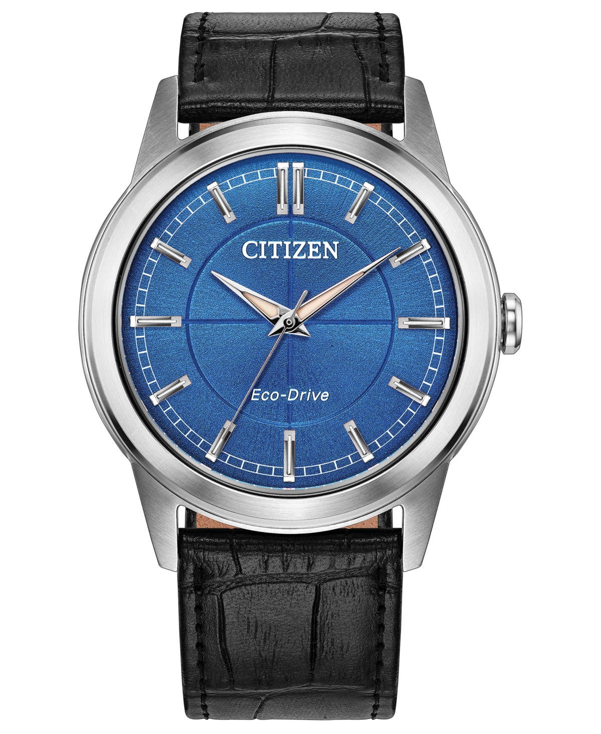 Citizen Men's Rolan Black Leather Strap Watch 37mm