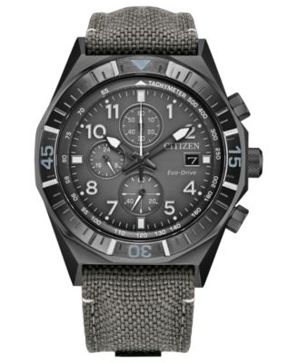 Men's Nighthawk Sport Casual Gray Nylon Strap Watch 42mm