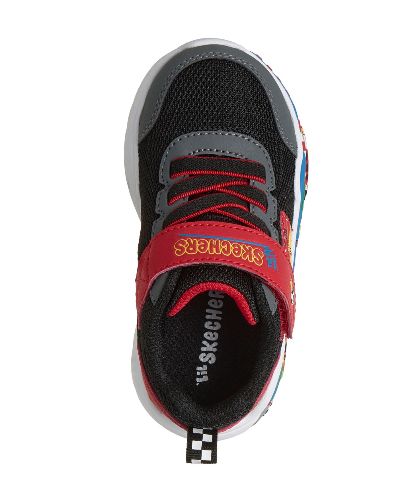 Детские кроссовки Skechers Play Scene для мальчиков с ремешком, цвет: Чёрный / Красный — фото 5