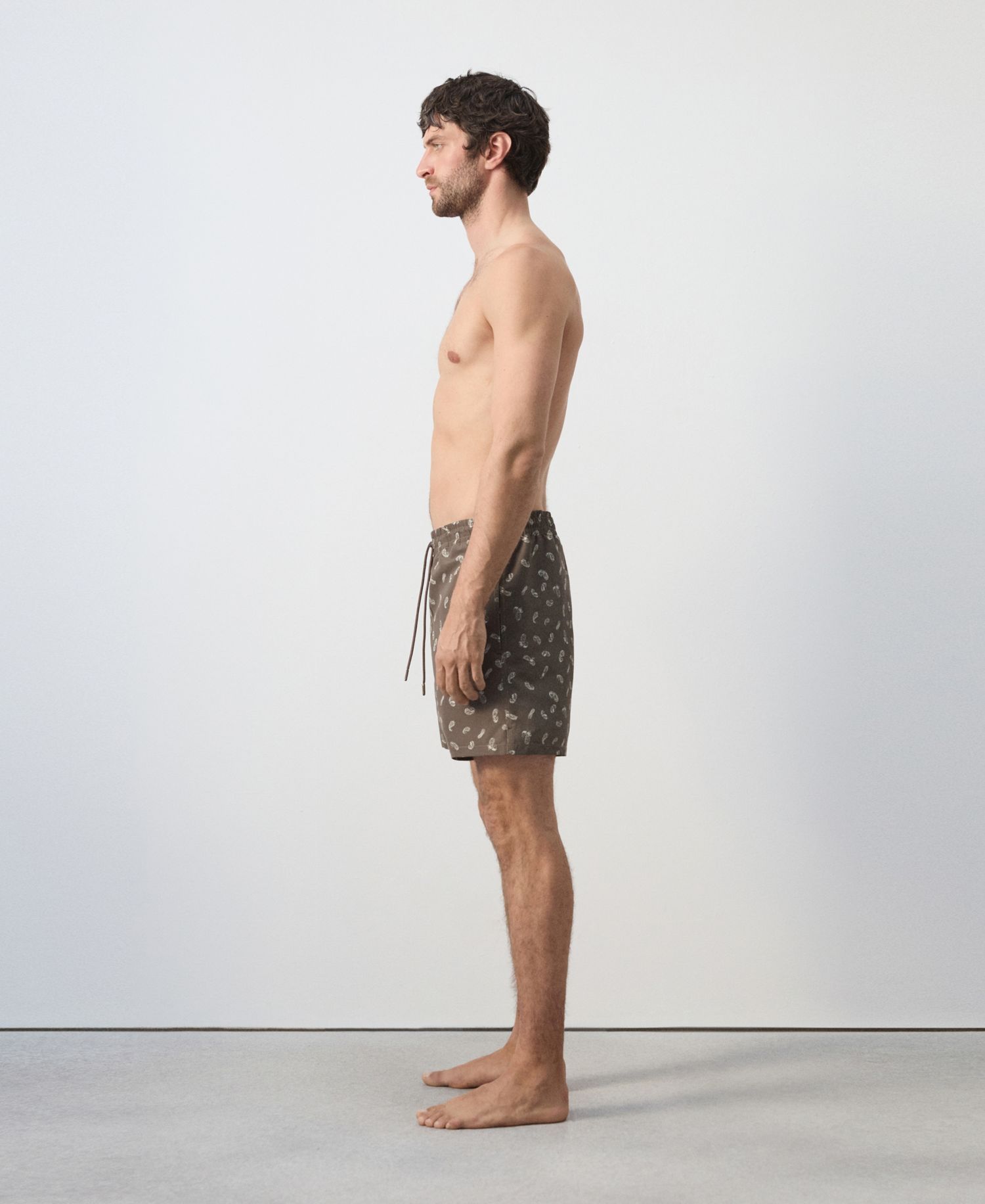 Men's Drawstring Printed Swimsuit