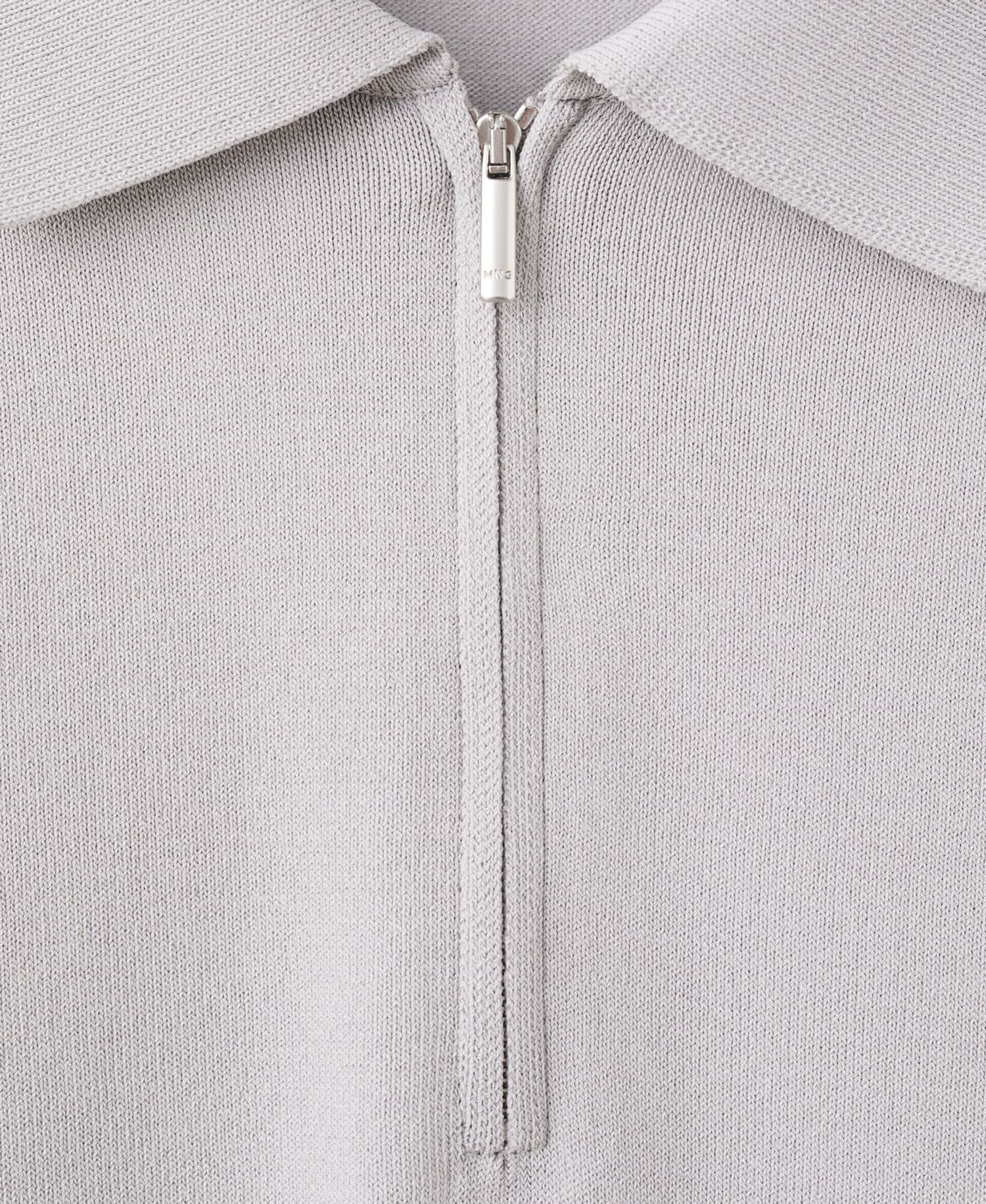 Men's Knitted Zip Polo Shirt