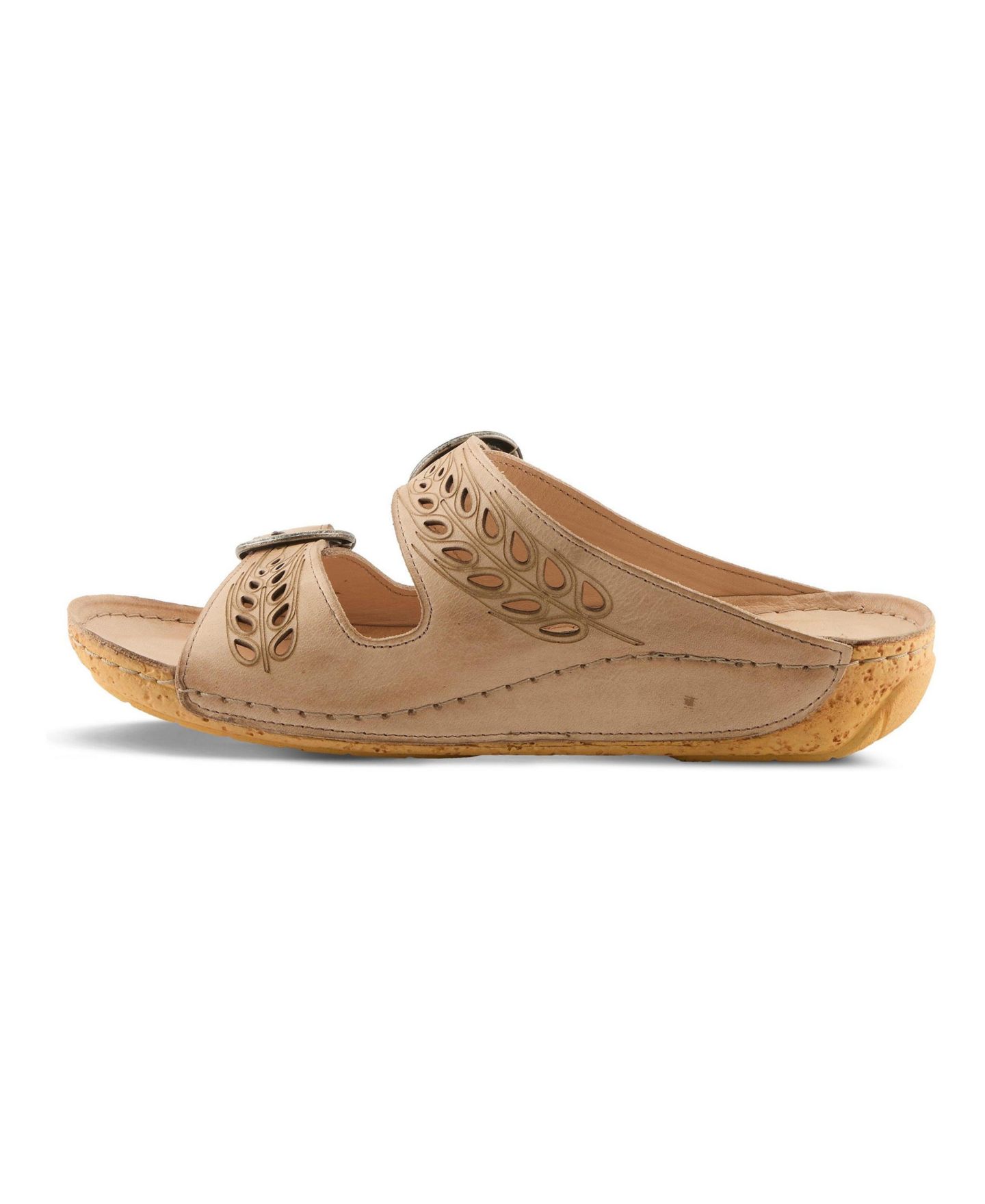 Женские сандалии Spring Step Gelatia Slide Wedge with Laser-Cut Detail, цвет: Бежевый — фото 2