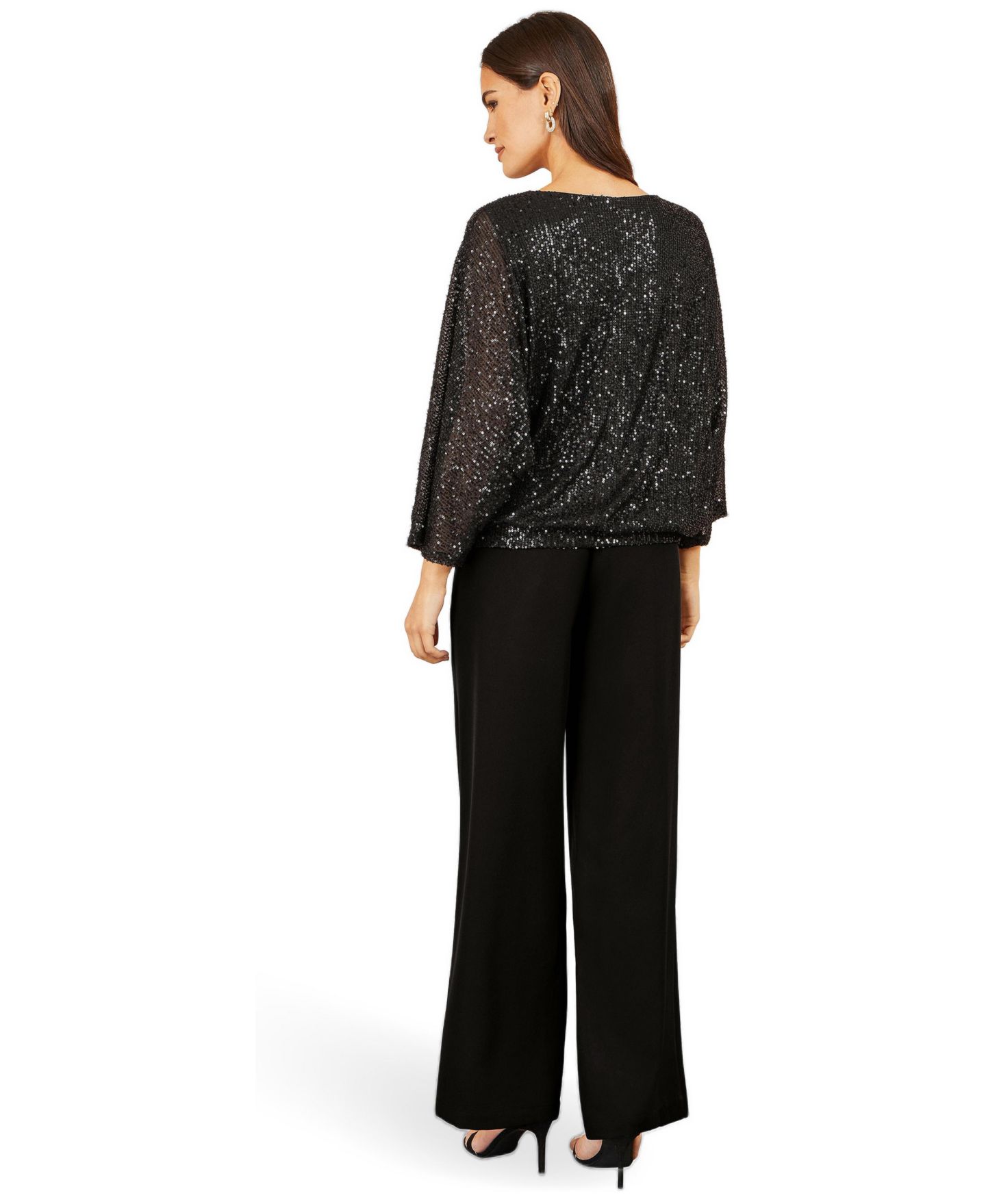 Женский топ Yumi All-Over Sequin Batwing Sleeves, цвет: Чёрный — фото 4