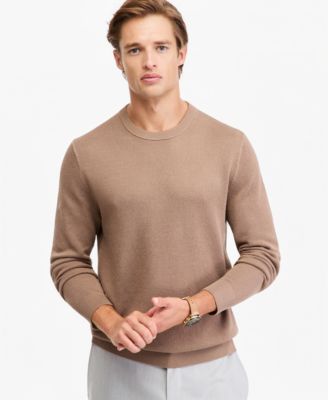 Men's Linen Texture Crew Long-Sleeve Sweater, Macy's Exclusive