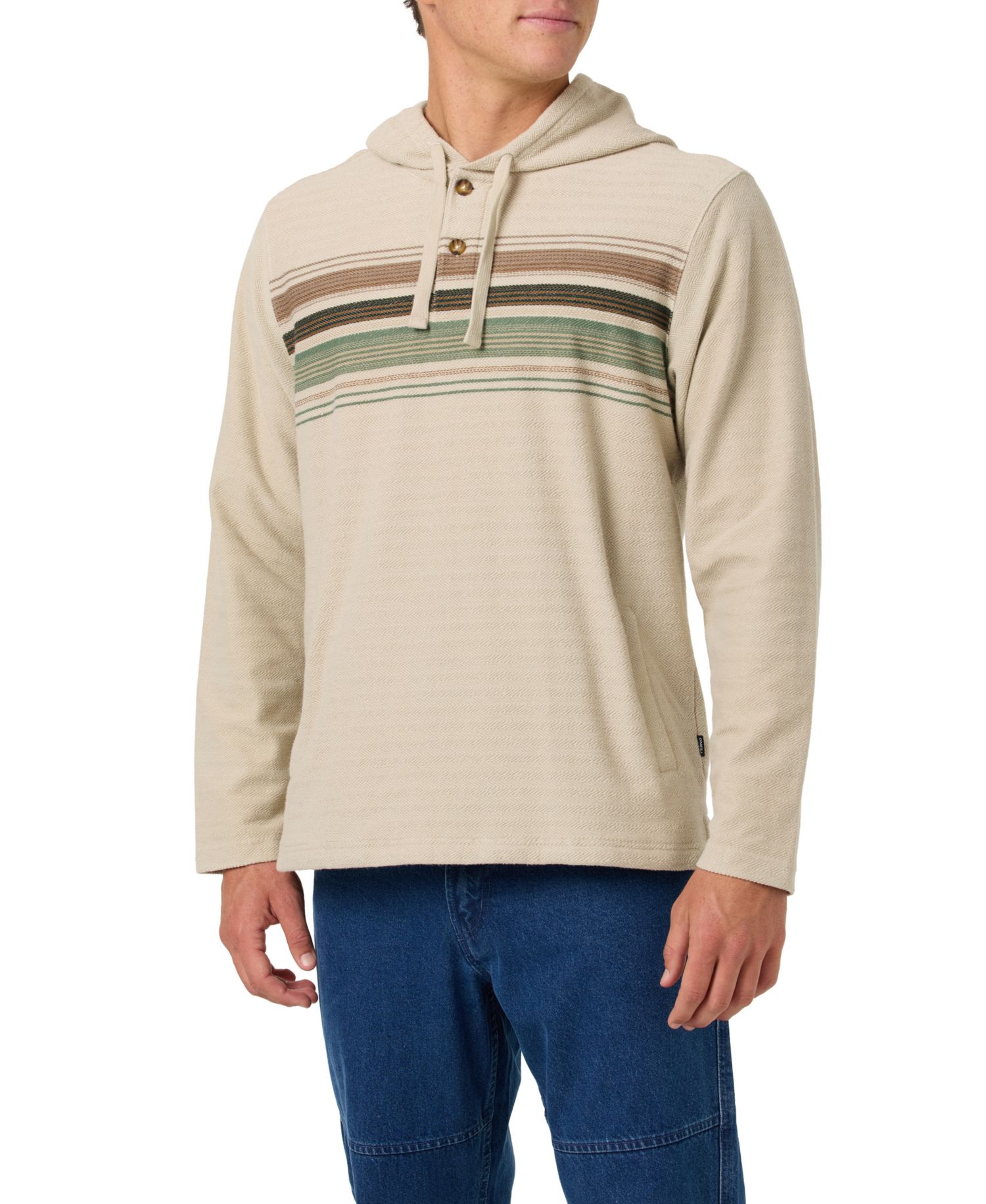 Men's Bavaro Block Striped Poncho Hoodie