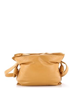 Small Puffer Flamenco Knot Clutch Leather