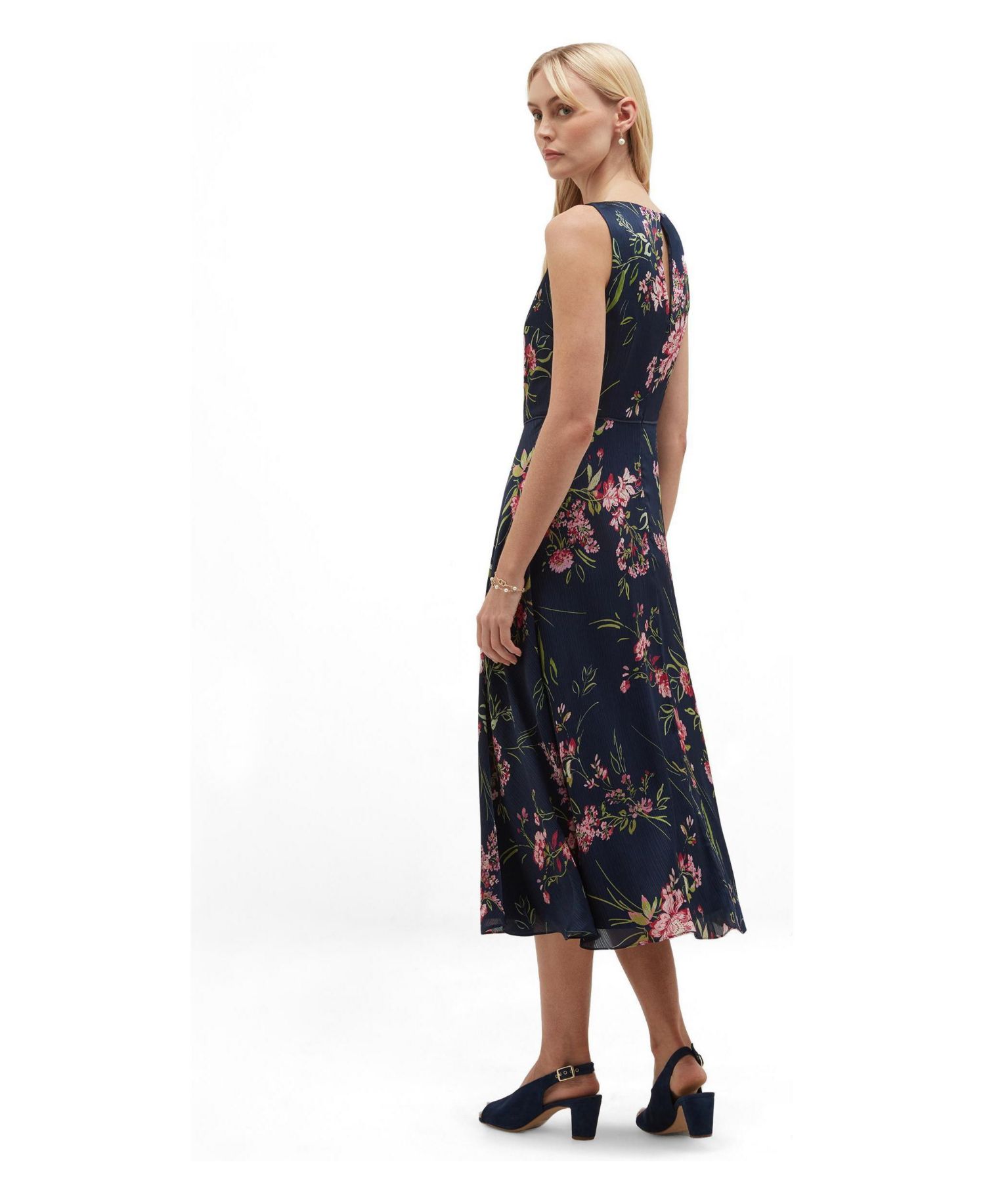 London Women's Demi Floral Print Silk Midi Dress