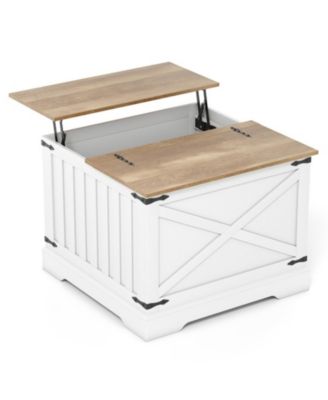 Farmhouse Lift Top Table with Hidden Storage Compartment