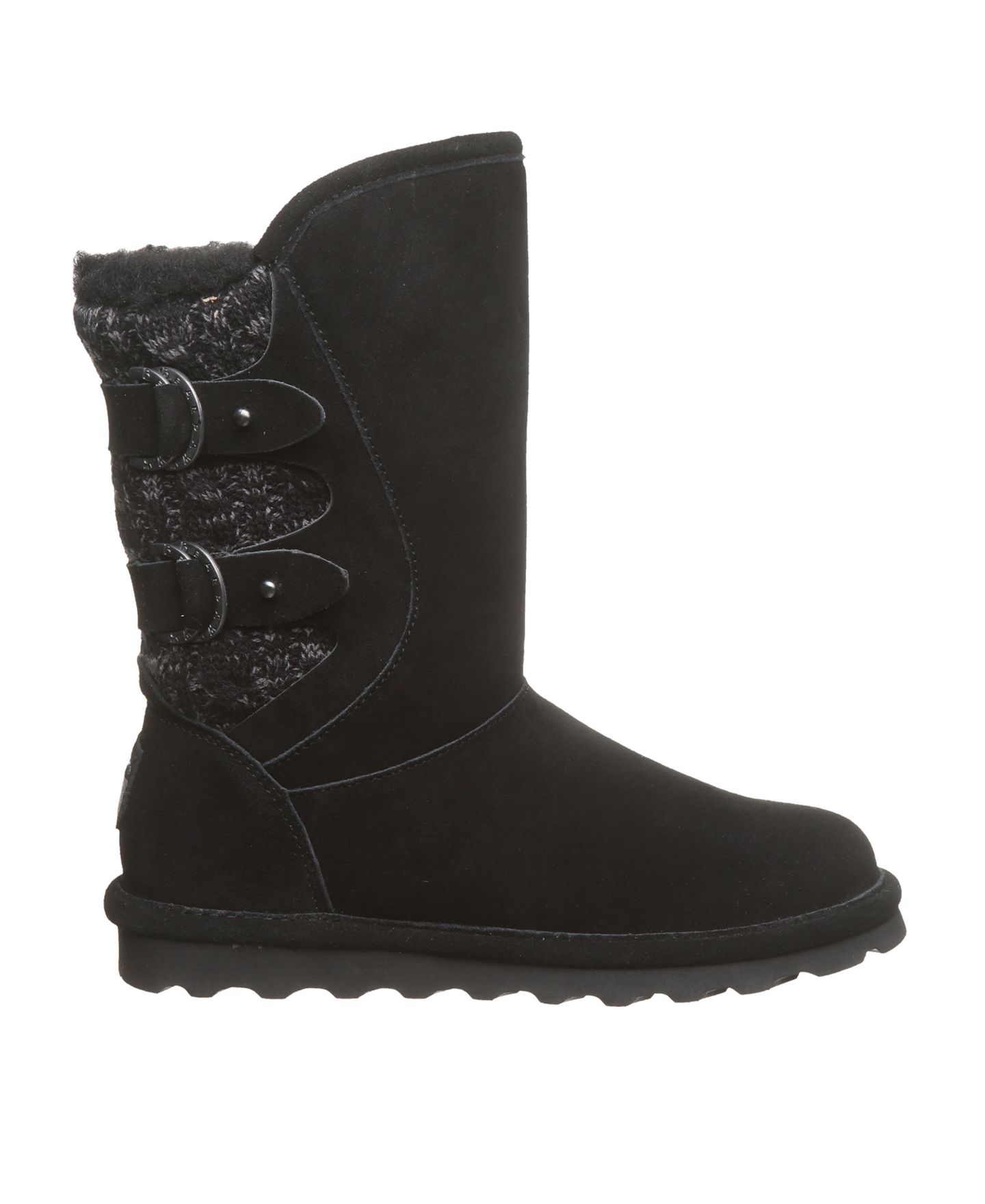 Женские ботинки Bearpaw Jenni Knit Back Accent Mid-Calf, цвет: Чёрный — фото 2