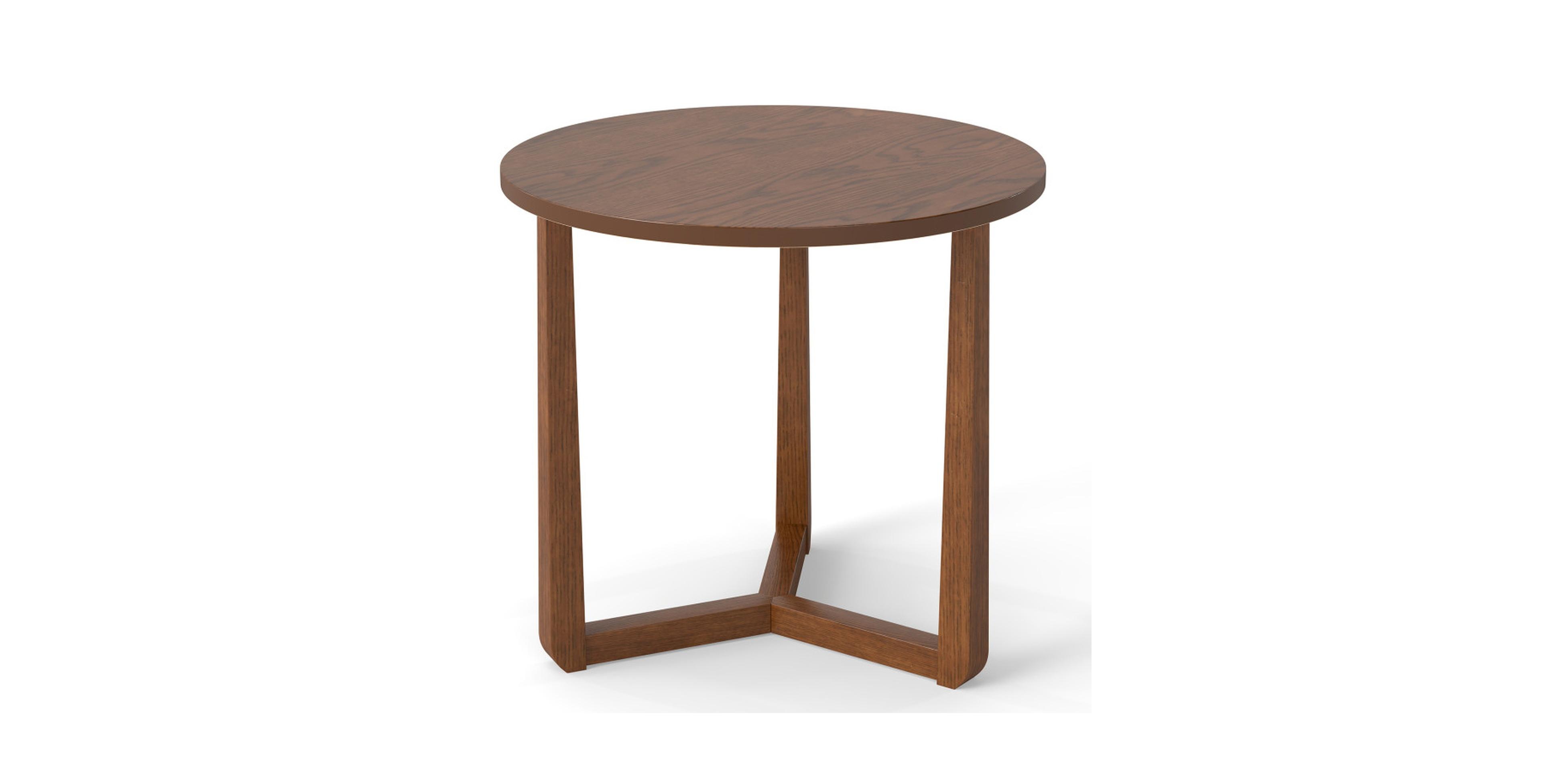 Sugift 22.5 in Round Farmhouse Side Table with Rubber Wood Legs and Triangular Structure