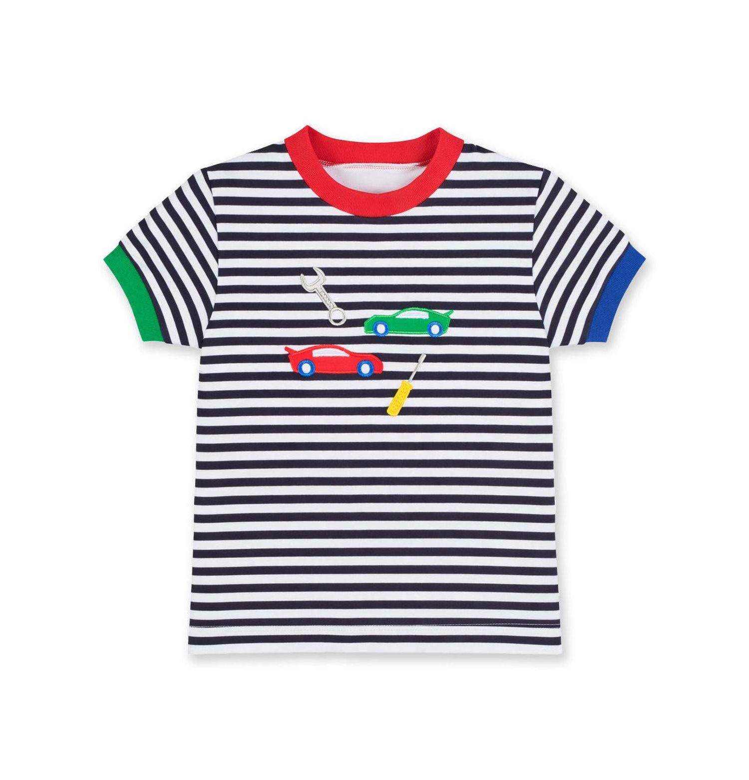 Baby Boy (12M-24M) Stripe Knit T-Shirt With Cars and Tools