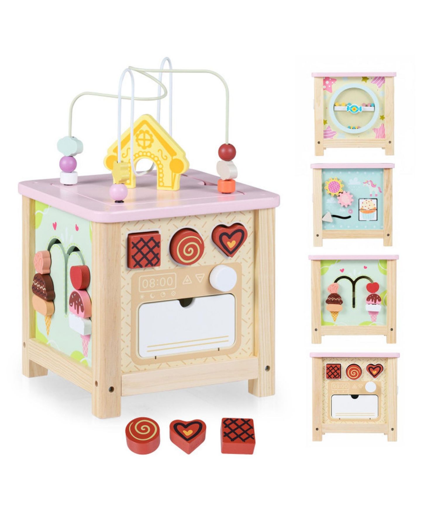 Детская игрушка SUGIFT Wooden Montessori Activity Cube Sensory Toy for Toddlers 18+ Months, цвет: Open Miscellaneous — фото 11