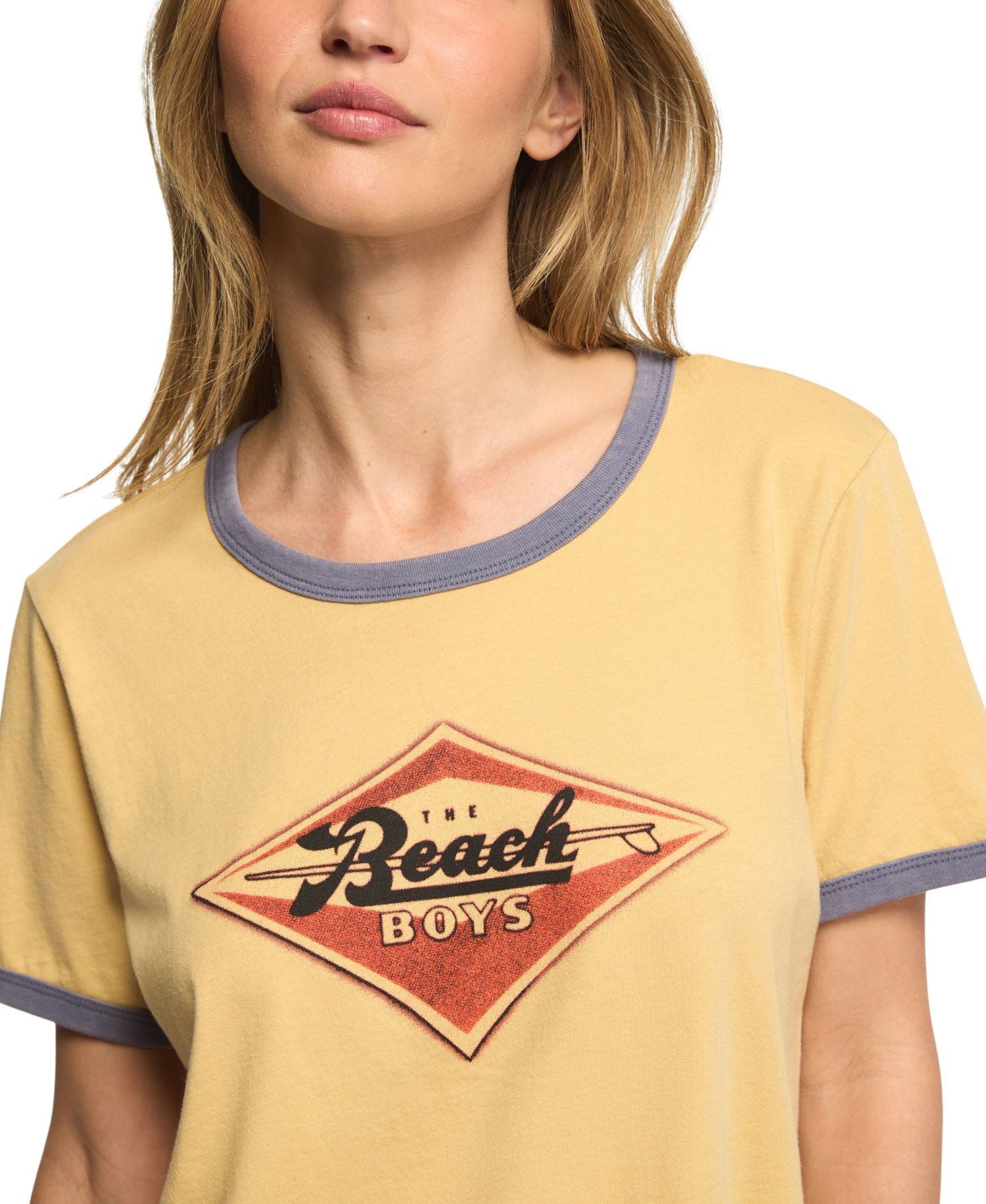 Women's The Beach Boys Emblem Retro Graphic Ringer Tee