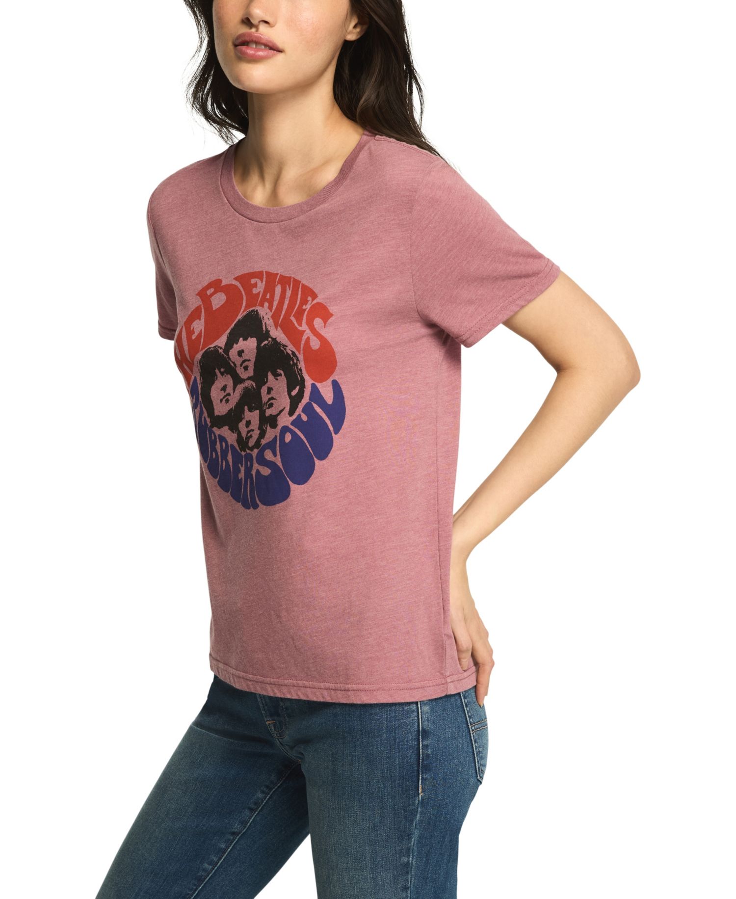 Women's The Beatles Rubber Soul Classic Crew Graphic Retro T-Shirt