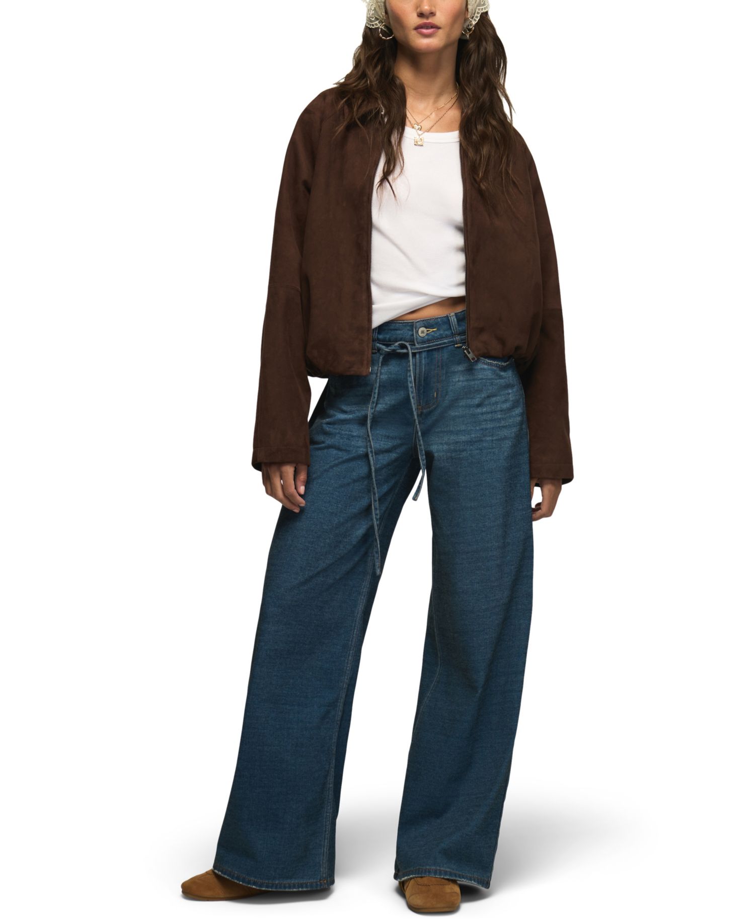 Women's Liquid Denim Luxe High-Waisted Wide-Leg Medium Rinse Jeans
