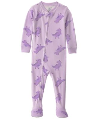 Carters Baby Girls' Dino 2-Way Zip Dream Plush Snug-Fit Footed Pajama