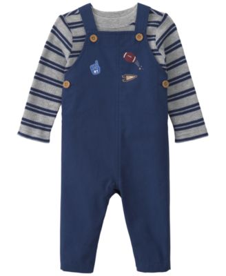 Baby Boys' Striped Sports Thermal T-Shirt and Overall, 2-Piece Set