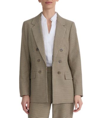 Women's Mini-Houndstooth Faux Double-Breasted Jacket