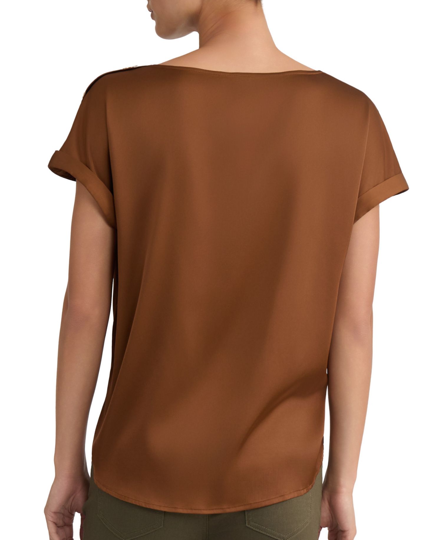Women's Montreal Satin Shoulder Button Detail Blouse