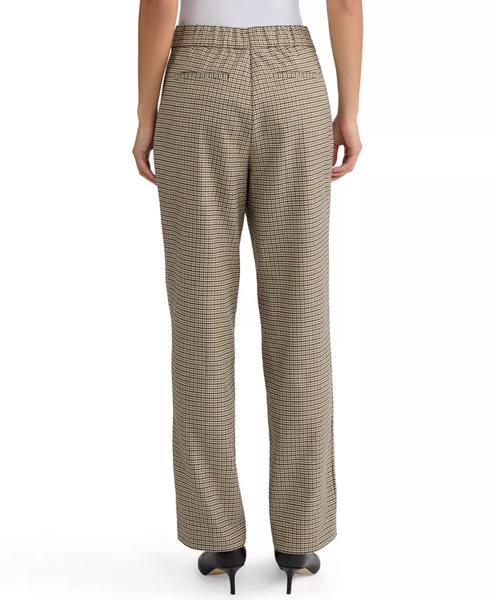 Women's Pull-On Houndstooth Mid-Rise Trousers - thumbnail 3