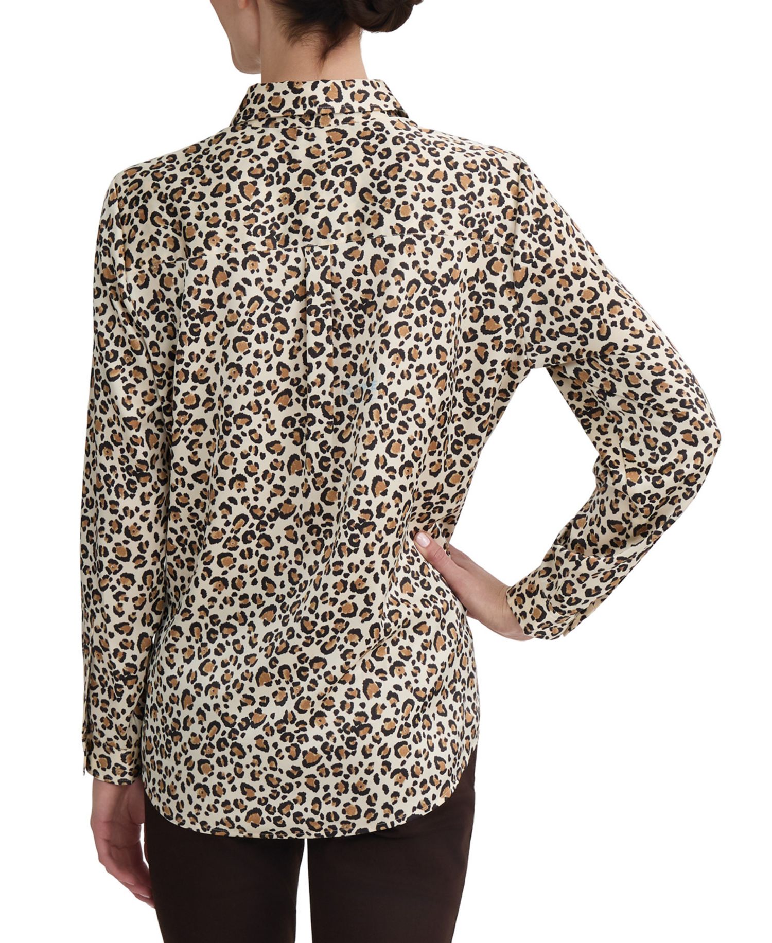 Women's Utility Collared Long-Sleeve Blouse with Pockets