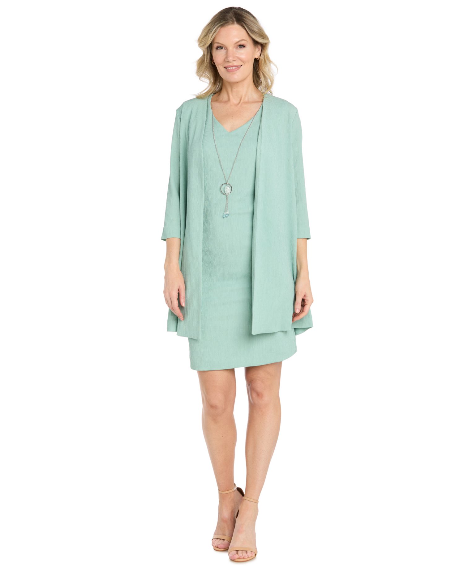 Women's Grace Daytime Jacket Dress V-Neck Sheath, 2-Piece Set