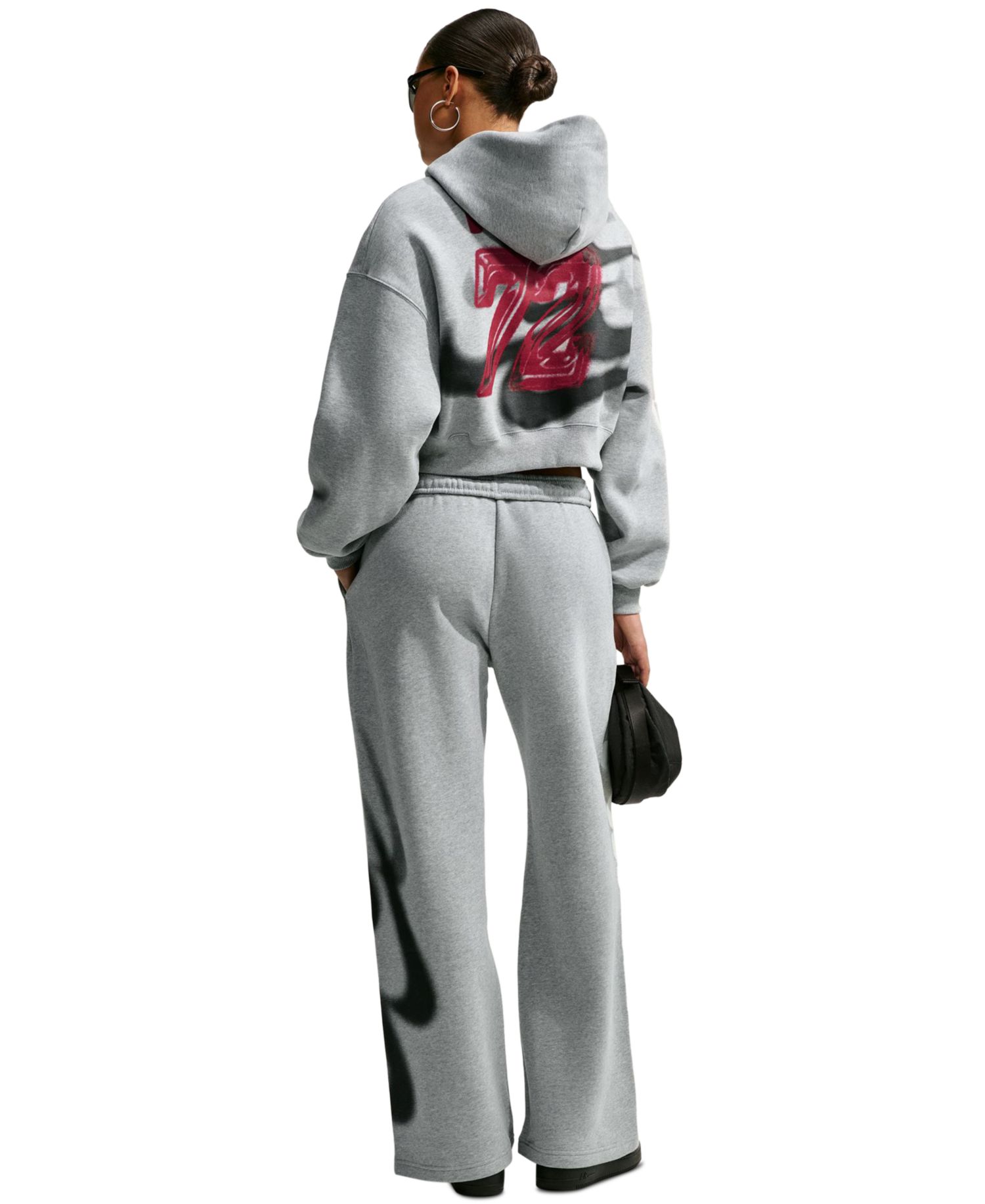 Women's Studio Fleece Cropped Oversized Pull-On Hoodie
