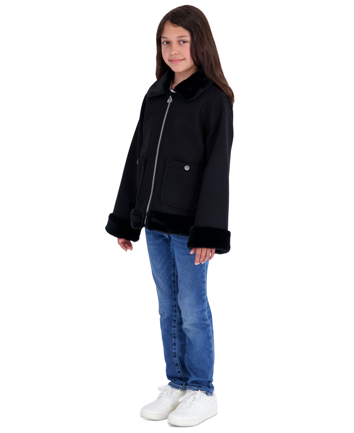 Toddler Girls' 2T-5T Midweight Faux Wool Jacket