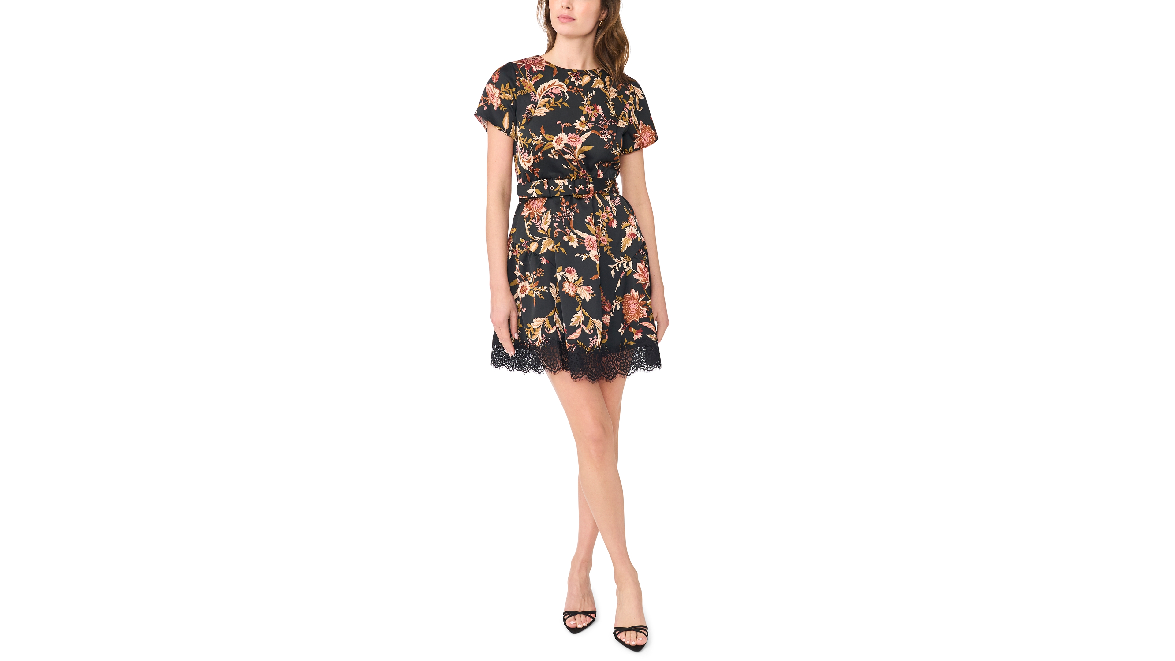 CeCe Women's Floral A-Line Mini Dress