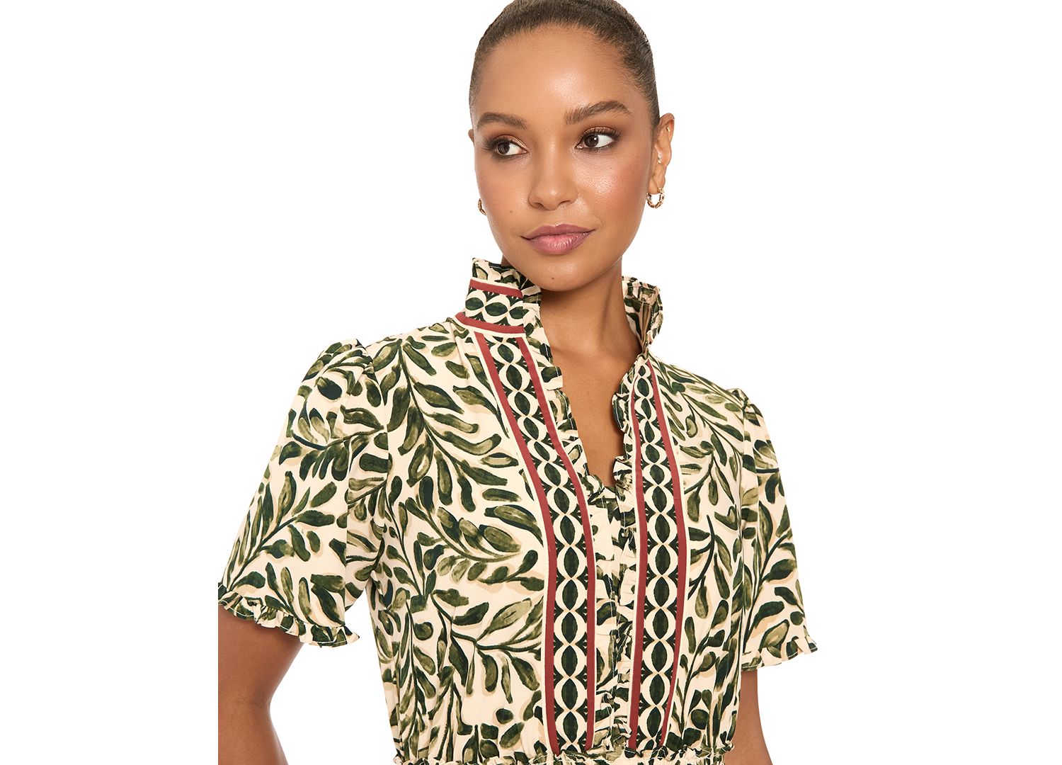 Petite Floral-Print Tiered A-Line Dress