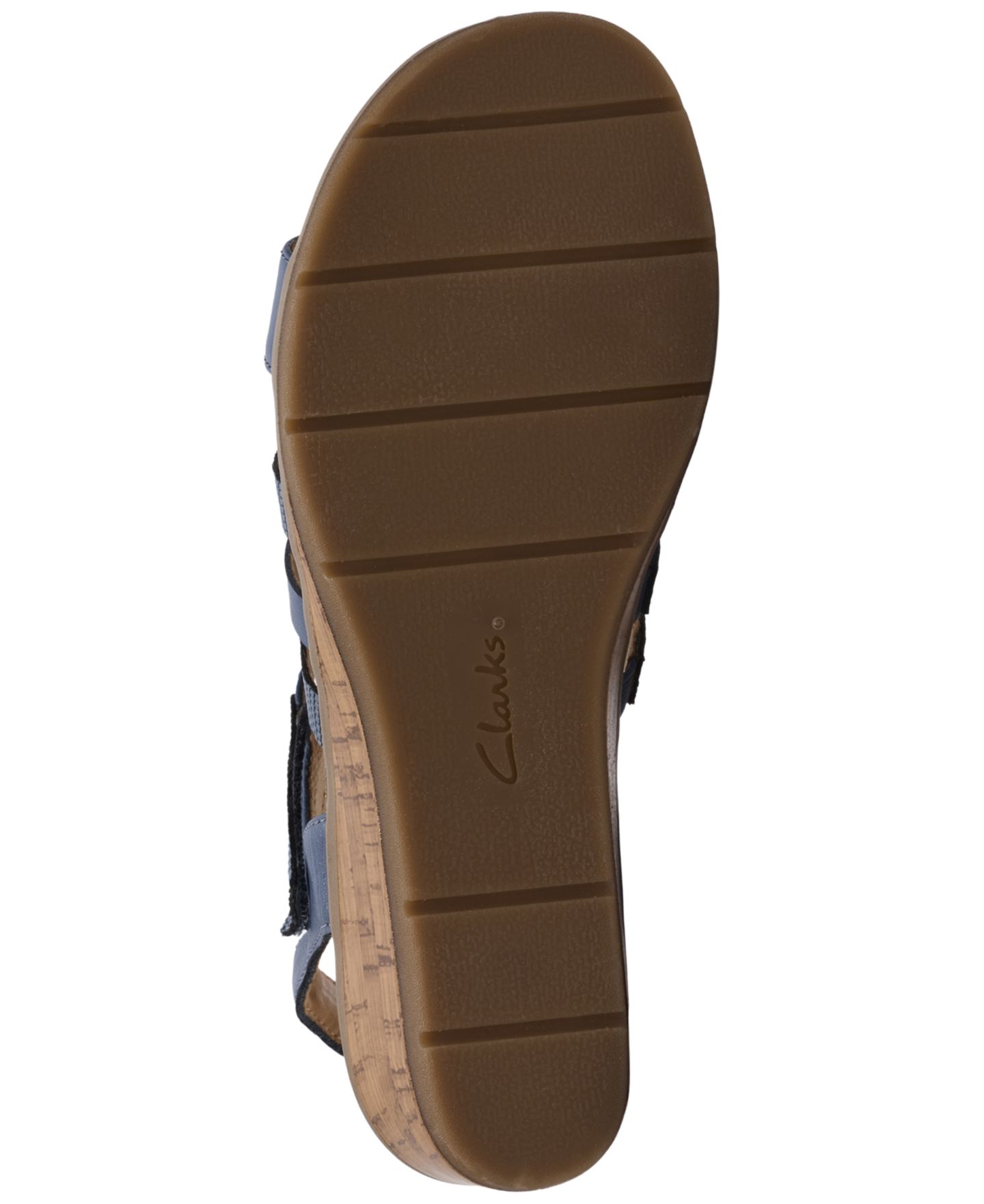 Женские сандалии Clarks Kacha Step Wedge, цвет: Джинсовый синий кожаный — фото 5