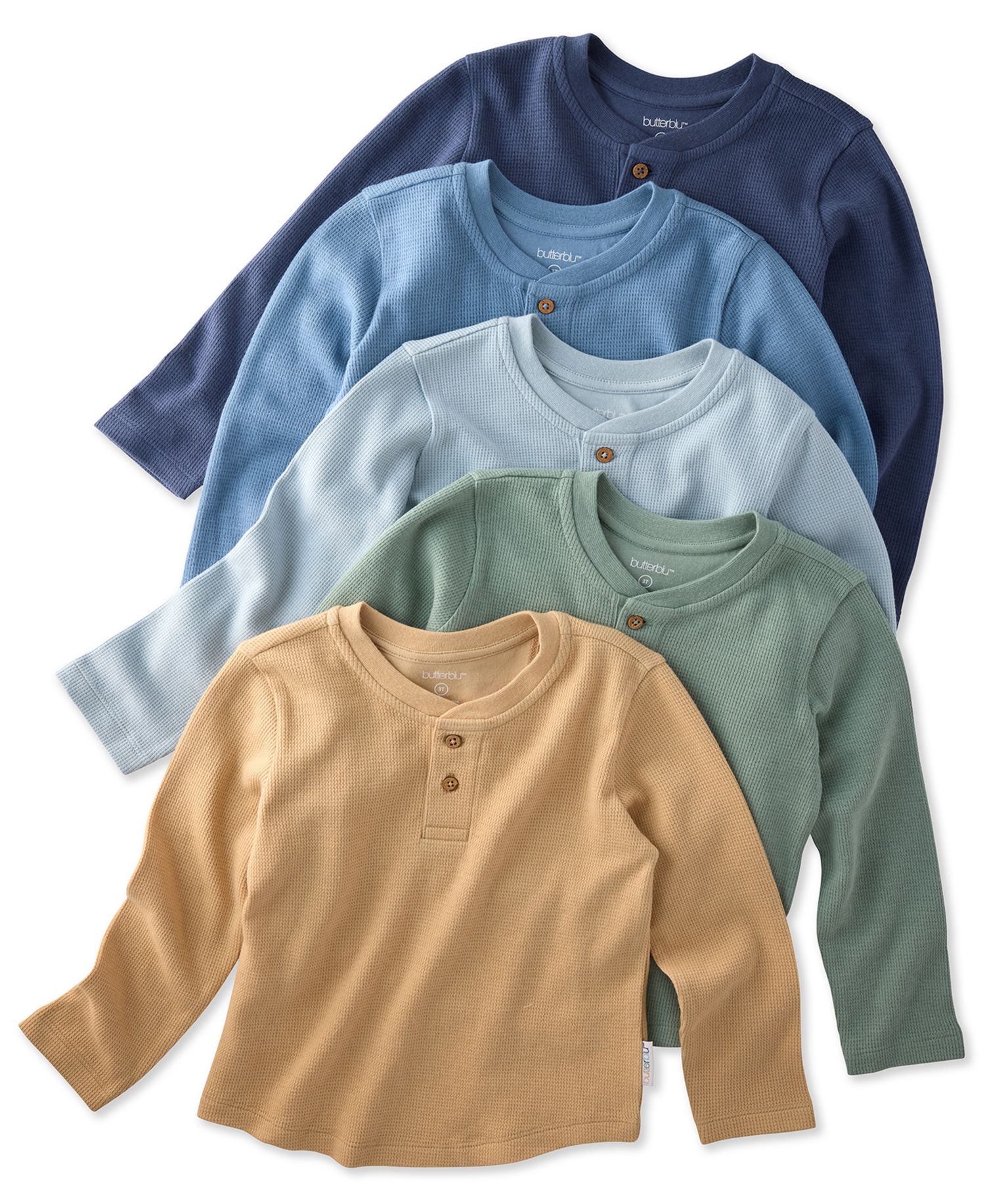 Baby Boys' Payton Waffle Round Neck T-Shirt, 5- Pack