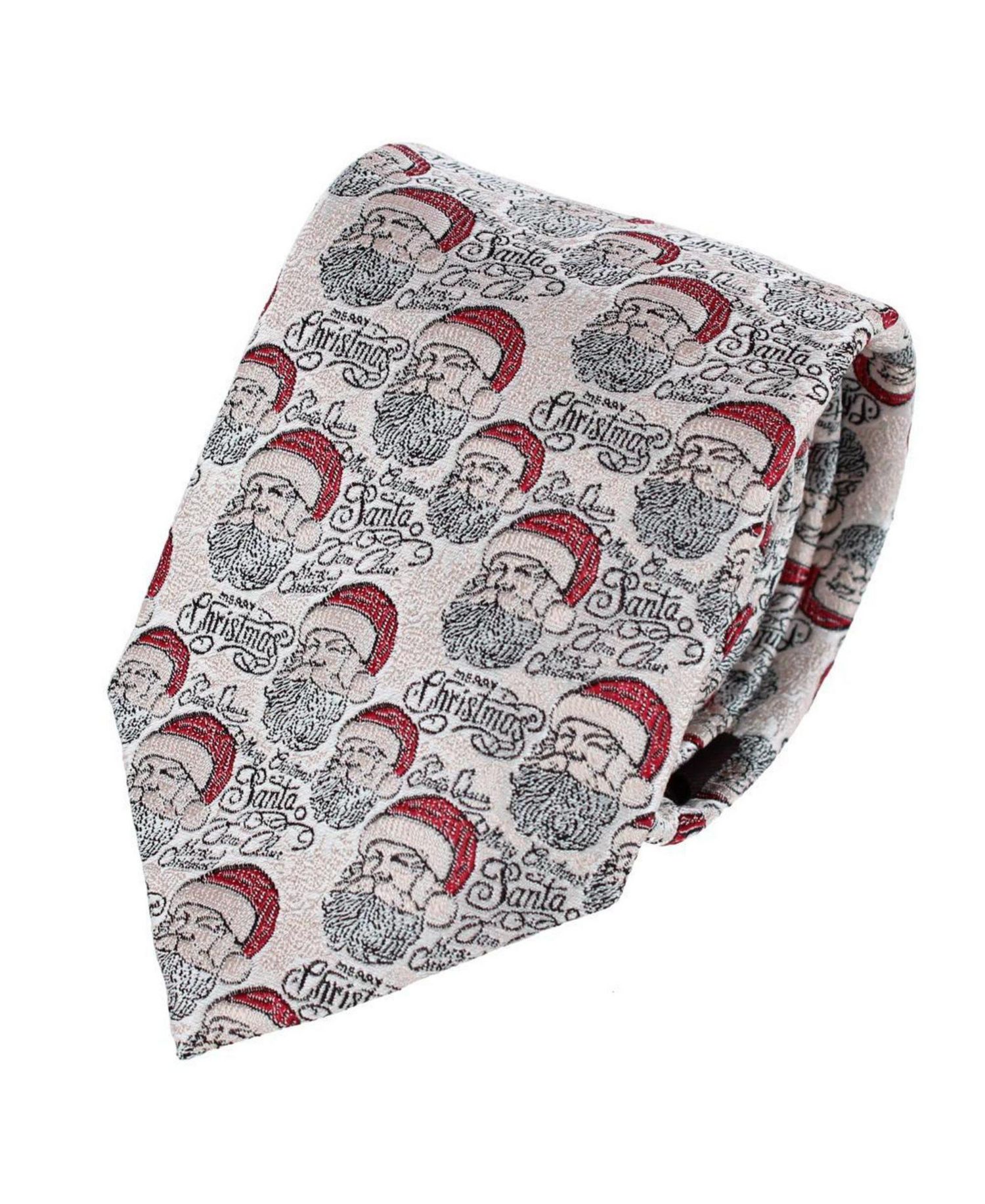 Men's Santa Claus Is Watching Silk Tie and Pocket Square Bundle