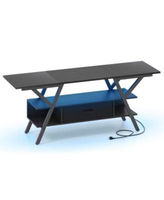 65 in TV Stand with Power Outlets and LED Lights